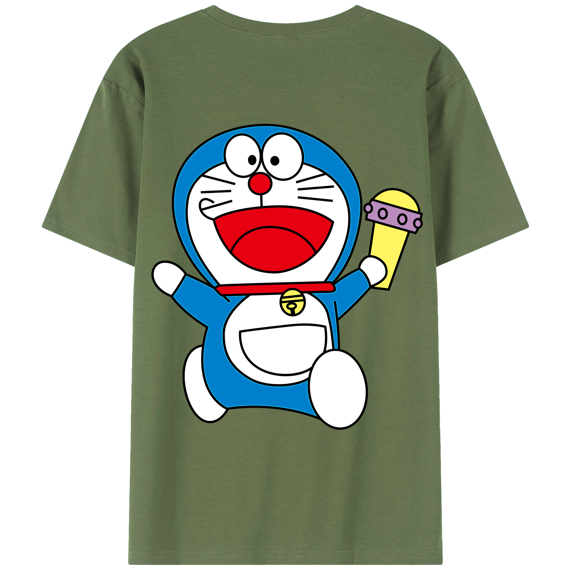 （画像用） ドラえもん Doraemon 綿100％ メンズ半袖Tシャツ（バックプリント） 通気性